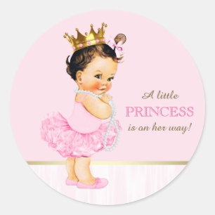 Sticker Rond Ballerine Princesse Tutu Baby Shower