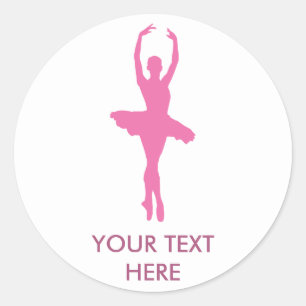 Sticker Rond Ballerine rose de danse