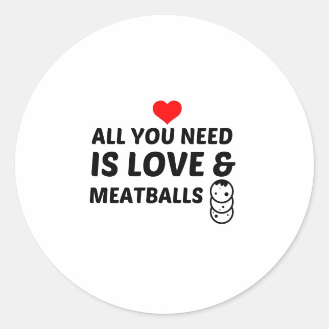 STICKER ROND BALLES DE VIANDE ET AMOUR (Devant)