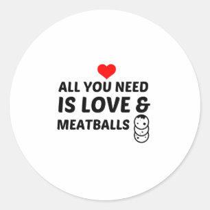 STICKER ROND BALLES DE VIANDE ET AMOUR
