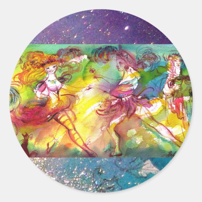 Sticker Rond BALLET CARNAVAL / Mascarade vénitienne, Danse, Mus (Devant)