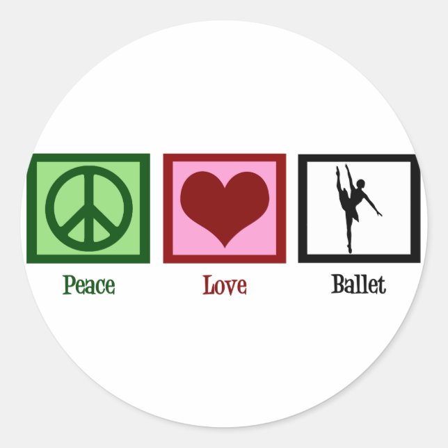 Sticker Rond Ballet d'amour de paix (Devant)