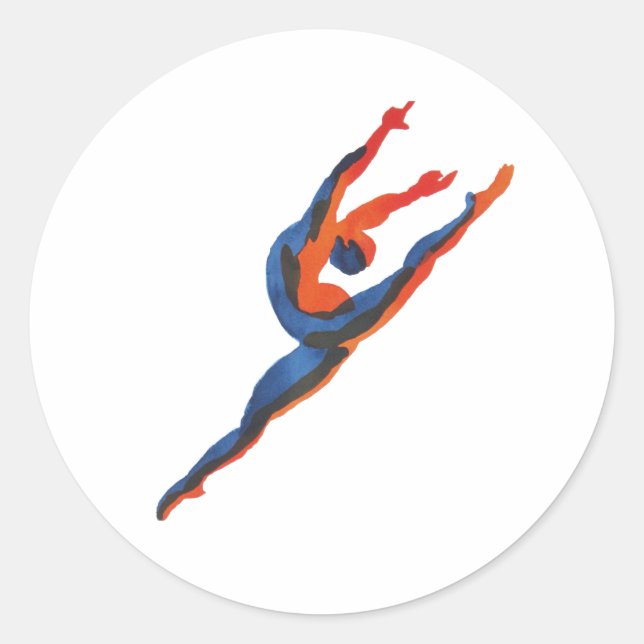 Sticker Rond Ballet Dancer Leaping (Devant)
