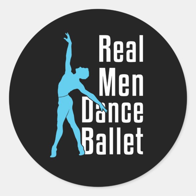 Sticker Rond Ballet de danse des vrais hommes (Devant)