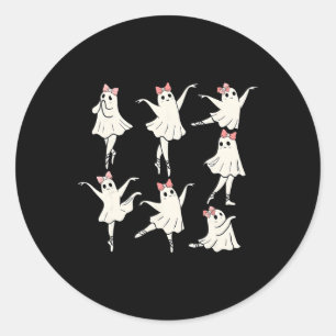 Sticker Rond Ballet Ghost Ballet Danseuse Danse Éffrayante Ense