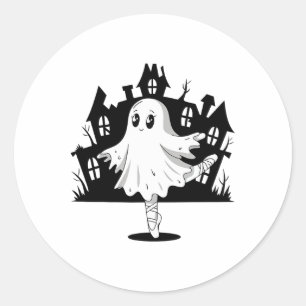 Sticker Rond Ballet Ghost Ballet Danseuse Danse Éffrayante Ense