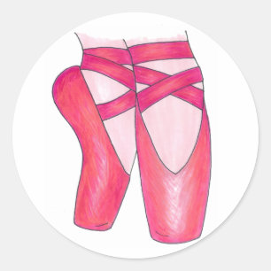 Sticker Rond Ballet Pointe Toe Chaussures Ballerina Enseignant