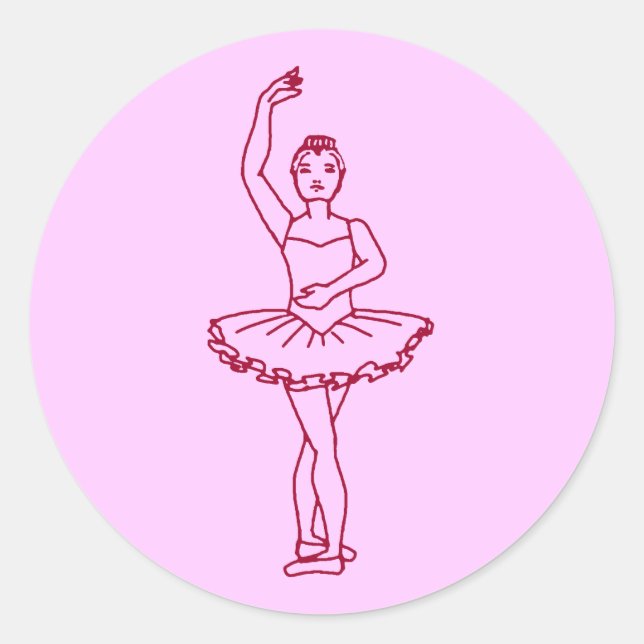 Sticker Rond Ballet Quatrième position (Devant)