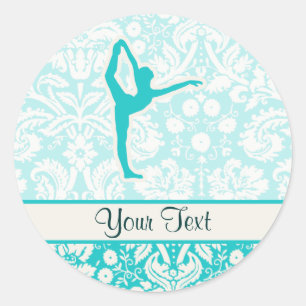 Sticker Rond Ballet turquoise