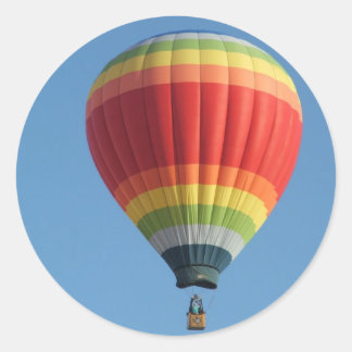 Sticker Rond Ballon à air chaud arc-en-ciel