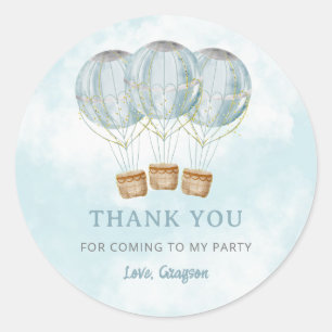 Sticker Rond Ballon à Air Chaud Merci