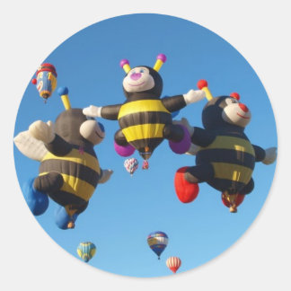 Sticker Rond Ballon à air chaud - montant en ballon