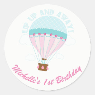 Sticker Rond Ballon à air chaud Up & Away