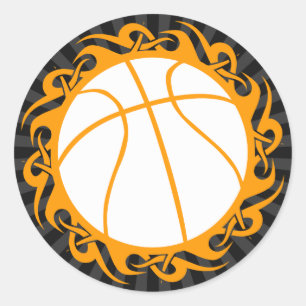 Sticker Rond ballon de basket. tribale.