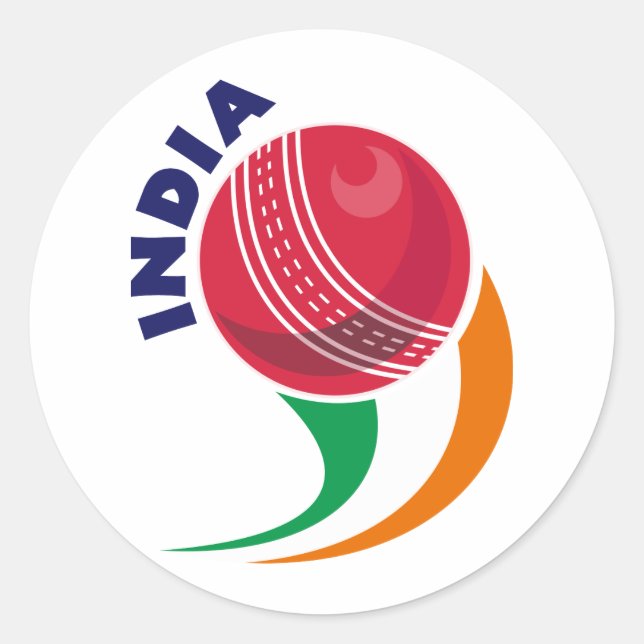Sticker Rond ballon de cricket volant en Inde (Devant)