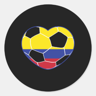 Sticker Rond Ballon de foot cœur de Colombie - Football colombi