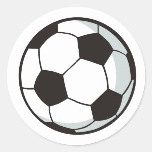 Sticker Rond Ballon de football dans le style de bande dessiné