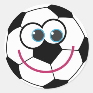 Sticker Rond Ballon de football de bande dessinée