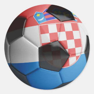 Sticker Rond Ballon de football de drapeau de la Croatie