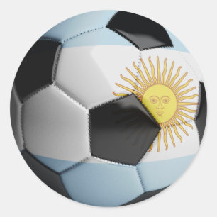 Sticker Rond Ballon de football de drapeau de l'Argentine
