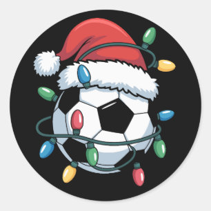 Sticker Rond Ballon de football de Noël Sports Joueur de footba