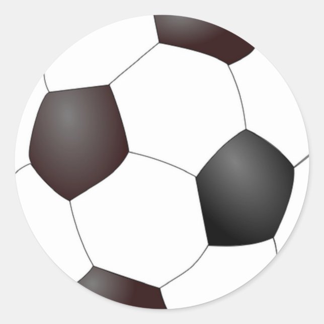 Sticker Rond Ballon de football noir et blanc (Devant)