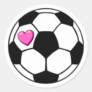 Sticker Rond Ballon de football (Pnk Hrt)