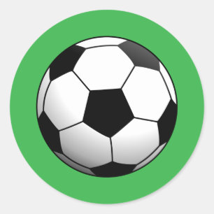 Sticker Rond Ballon de football sur fond vert
