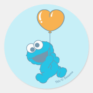 Sticker Rond Ballon en forme de cœur de Monstre de Cookie