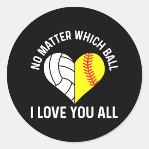 Sticker Rond Ballon pour un softball & volleyball