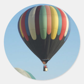 Sticker Rond Ballons à air chaud multicolores