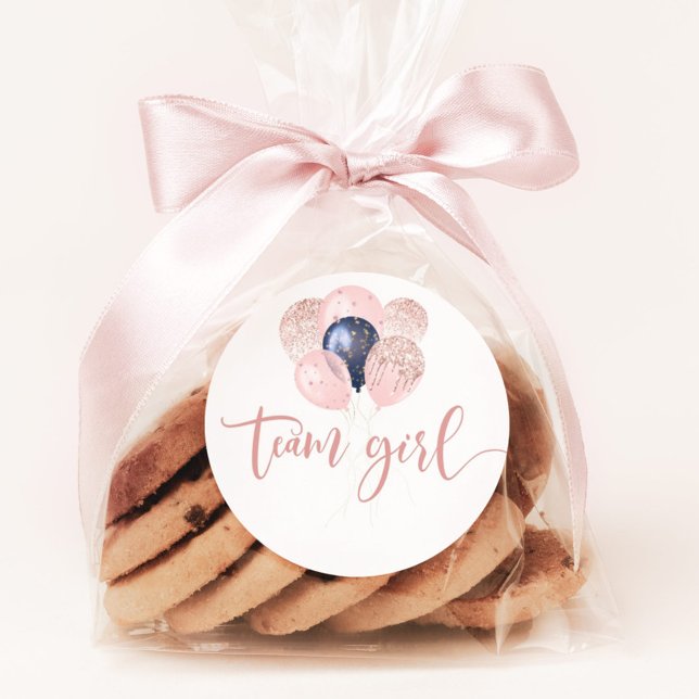 Sticker Rond Ballons Blue ou rose sexe révéler équipe fille (Créateur téléchargé)