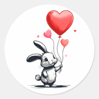 Sticker Rond Ballons Bunny Love