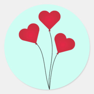 Sticker Rond Ballons Coeur mignon