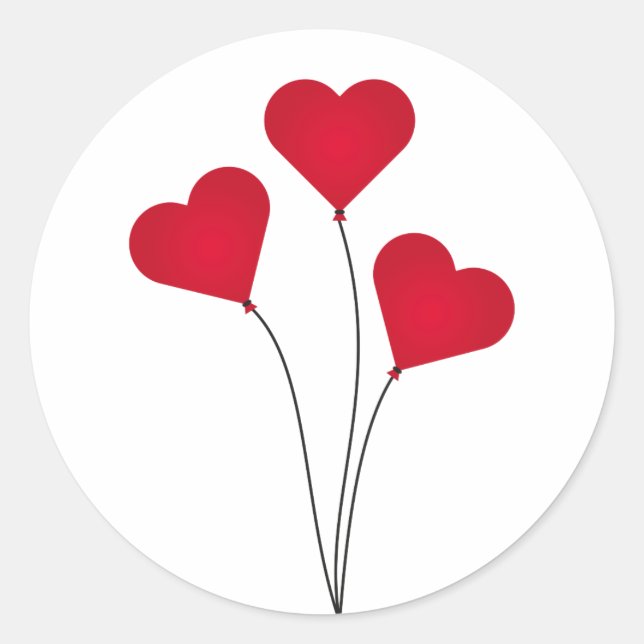 Sticker Rond Ballons Coeur mignon (Devant)