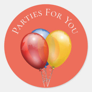 Sticker Rond Ballons colorés marque de commerce de fête