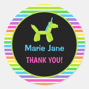 STICKER ROND BALLONS D'ANNIVERSAIRE DE NEON