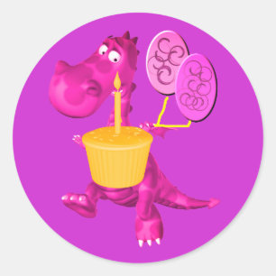 Sticker Rond Ballons de cupcake violet