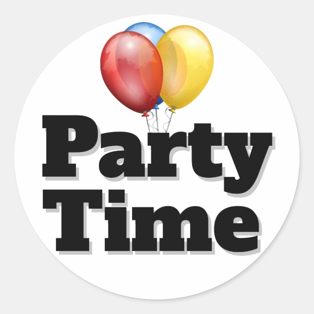 Sticker Rond Ballons de la fête noire (Devant)
