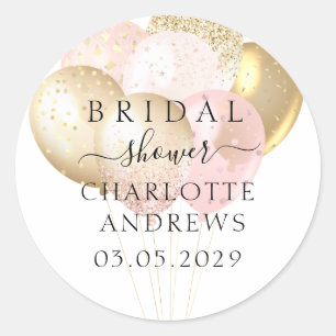 Sticker Rond Ballons de parties scintillant tendance, modernes