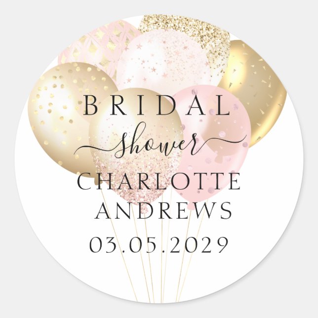 Sticker Rond Ballons de parties scintillant tendance, modernes (Devant)