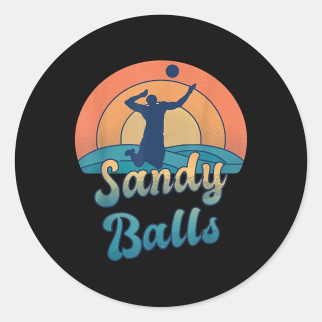 Sticker Rond Ballons de sable pour un joueur de beach-volley (Devant)