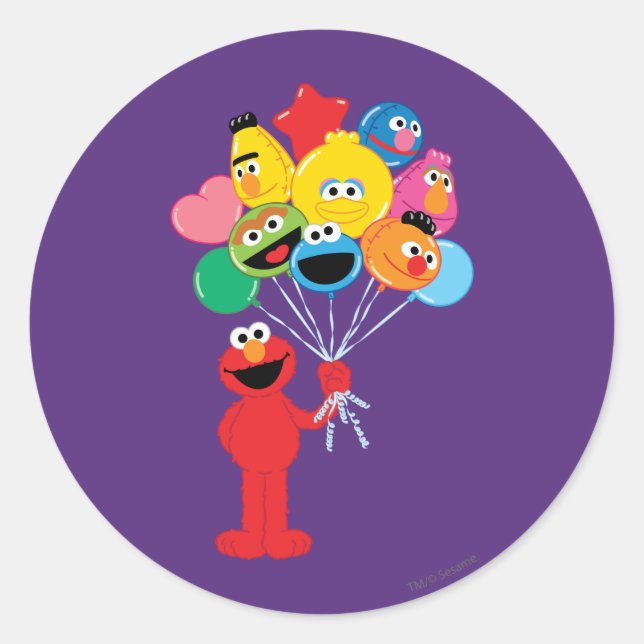 Sticker Rond Ballons Elmo (Devant)