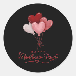 Sticker Rond Ballons en forme de coeur pour la Saint-Valentin