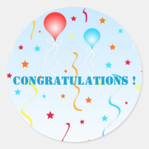 Sticker Rond Ballons et étoiles