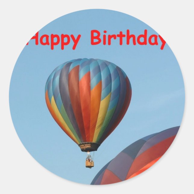 Sticker Rond Ballons, Joyeux anniversaire, 2 génériques (Devant)