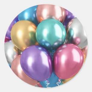 Sticker Rond Ballons multicouleurs