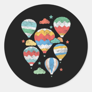 Sticker Rond Balloon à air chaud cool Graphisme Art Hot Air Bal