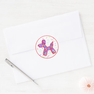 Sticker Rond Balloon Chien Party