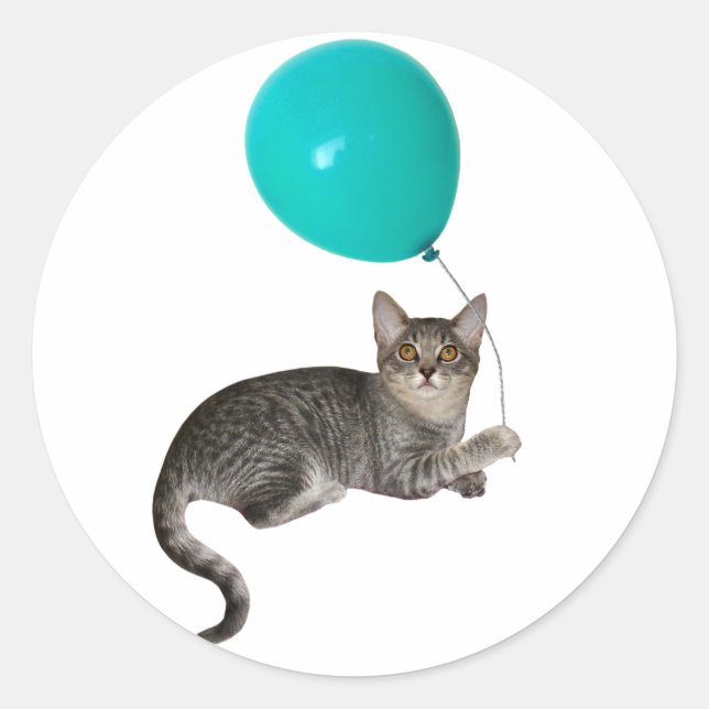 Sticker Rond Balloon de chat (Devant)